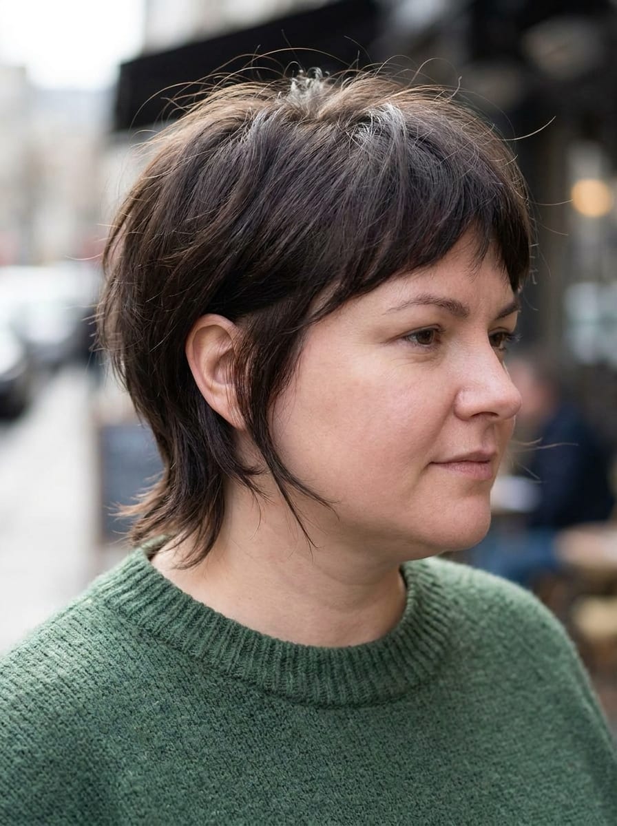 Pixie Bob mit längerem Nacken - Kurzhaarfrisur für rundes Gesicht